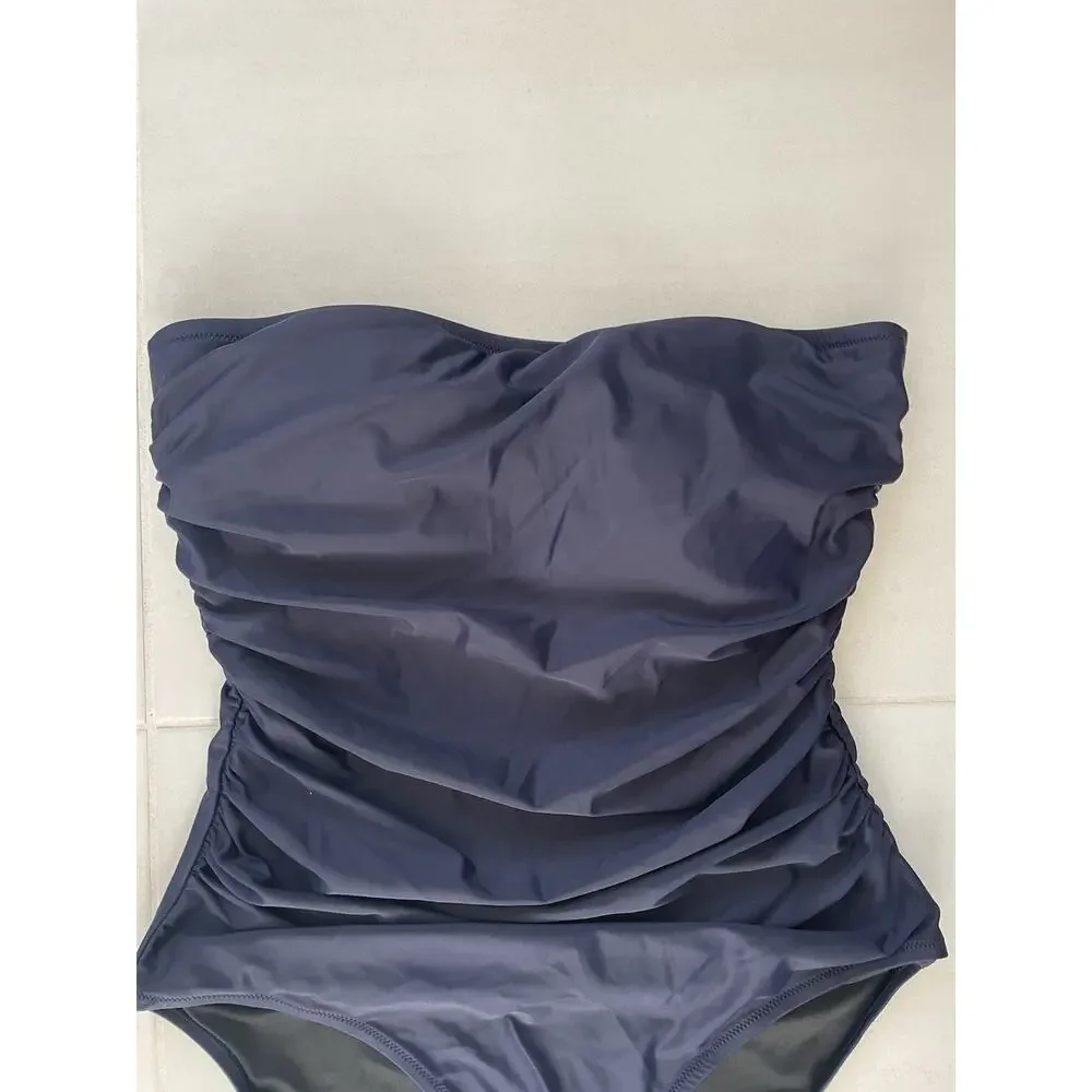 J. Crew Swim One Piece Swimsuit Strapless Minimalist Quiet Luxury Chic